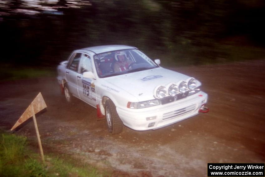 Seamus Burke / Mark Williams Mitsubishi Galant VR-4 at a hairpin on SS4, Grafton II.