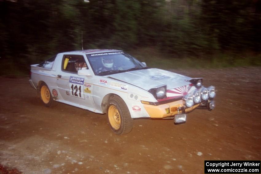Mark Bowers / Duffy Bowers Mitsubishi Starion at a hairpin on SS4, Grafton II.