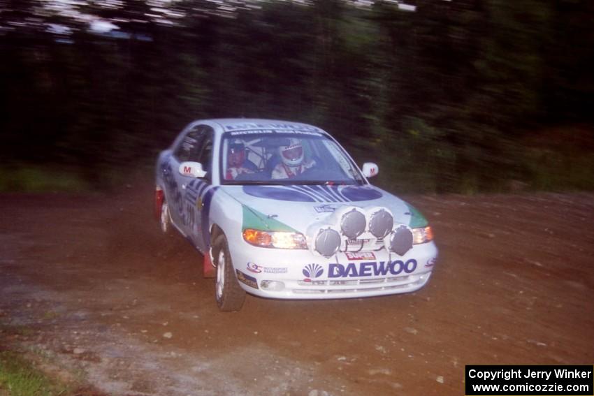 Peter Malaszuk / Darek Szerejko Daewoo Nubira at a hairpin on SS4, Grafton II.