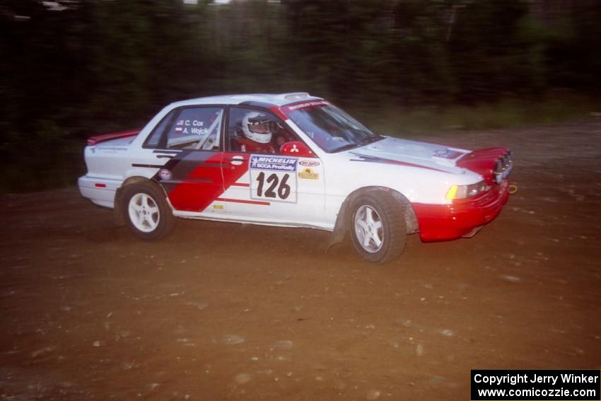 Arthur Wojcik / Chuck Cox Mitsubishi Galant VR-4 at a hairpin on SS4, Grafton II.