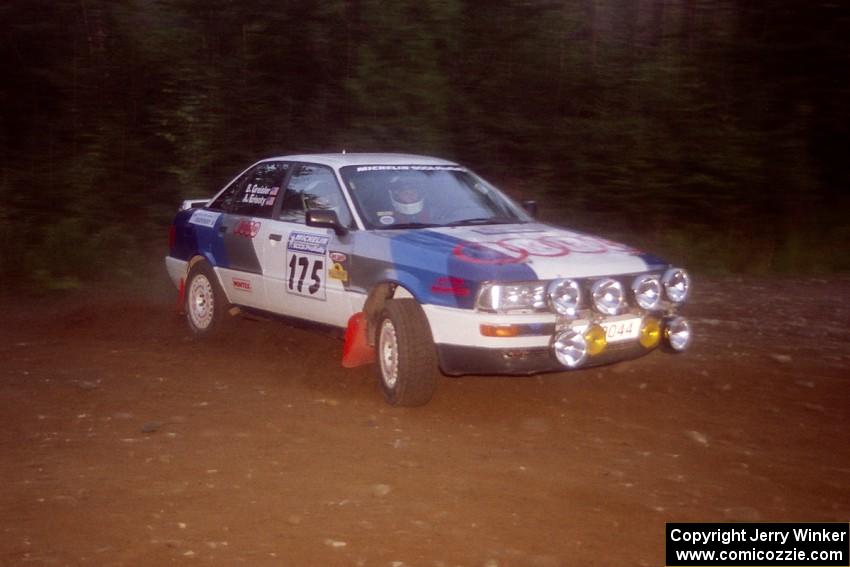 Alex Erisoty / Ben Greisler Audi 90 Quattro at a hairpin on SS4, Grafton II.