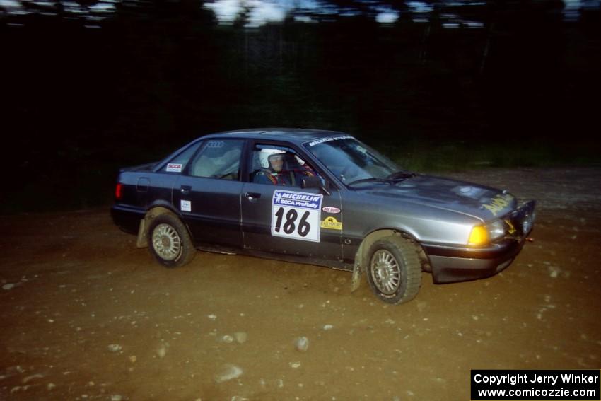 Jerry Cuffe / Barry Cuffe Audi 80 Quattro at a hairpin on SS4, Grafton II.