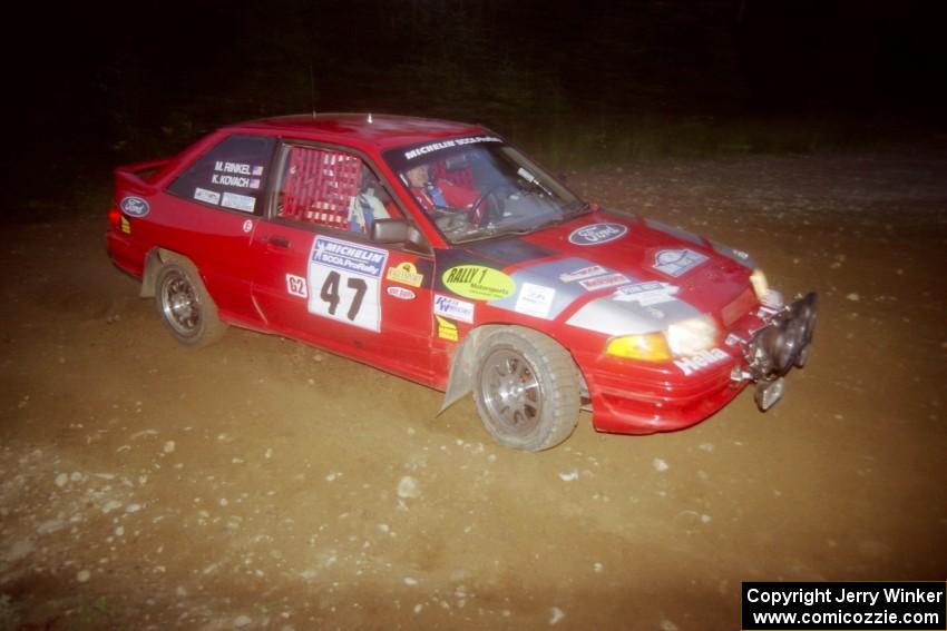 Ken Kovach / Mark Rinkel Ford Escort GT at a hairpin on SS4, Grafton II.