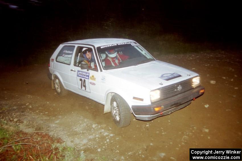 Ramana Lagemann / Bill Washburn VW GTI at a hairpin on SS4, Grafton II.