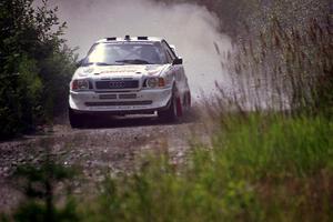 Frank Sprongl / Dan Sprongl Audi S2 Quattro splashes through a puddle on SS8, Parmachenee Long.