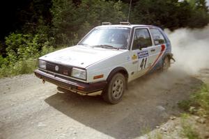 Art Burmeister / Jimmy Brandt VW GTI at speed on SS8, Parmachenee Long.