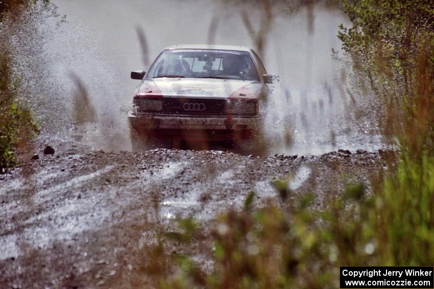 James Frandsen / Todd Bourdette Audi 200 splashes through a puddle on SS8, Parmachenee Long.