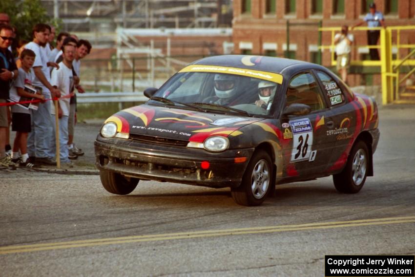 Evan Moen / Tom Young  Plymouth Neon ACR on SS11, Rumford.