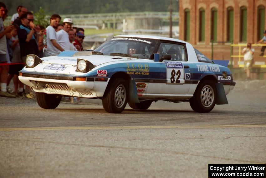 Mike Hurst / Rob Bohn Mazda RX-7 on SS11, Rumford.