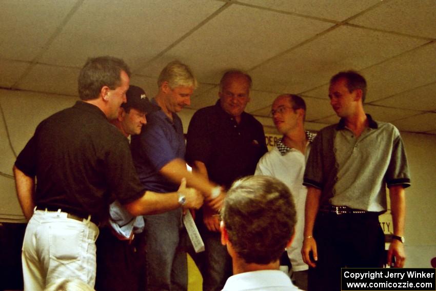 Podium (L to R): Charles Bradley, Noel Lawler, Lance Smith, Stig Blomqvist, Dan Sprongl and Frank Sprongl