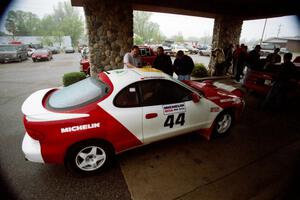 The Miroslaw Babinski / Piotr Modzejewski Toyota Celica All-trac goes through the tech line.(1)