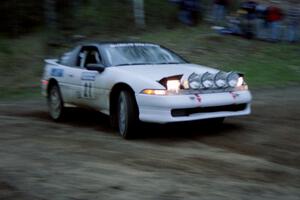 The Chris Czyzio / Eric Carlson Mitubishi Eclipse GSX at the sweeper at the crossroads spectator location.