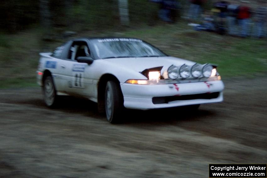 The Chris Czyzio / Eric Carlson Mitubishi Eclipse GSX at the sweeper at the crossroads spectator location.