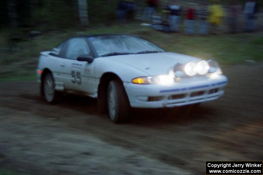 The Carl Kieranen / Jerry Bruso Eagle Talon at the sweeper at the crossroads spectator location.