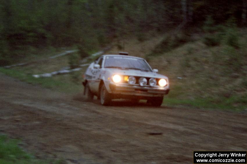 Jeremy Butts / Peter Jacobs at the sweeper at the crossroads spectator location in their Plymouth Arrow.