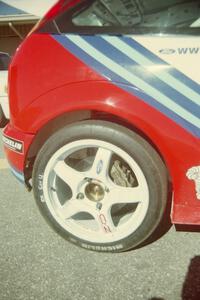 Tarmac tires on the Ford Focus WRC.
