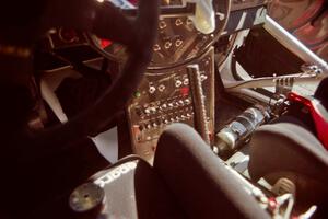 Interior detail of the Ford Focus WRC.