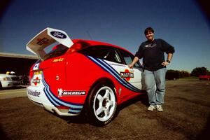 Jim Konkler next to the Ford Focus WRC.