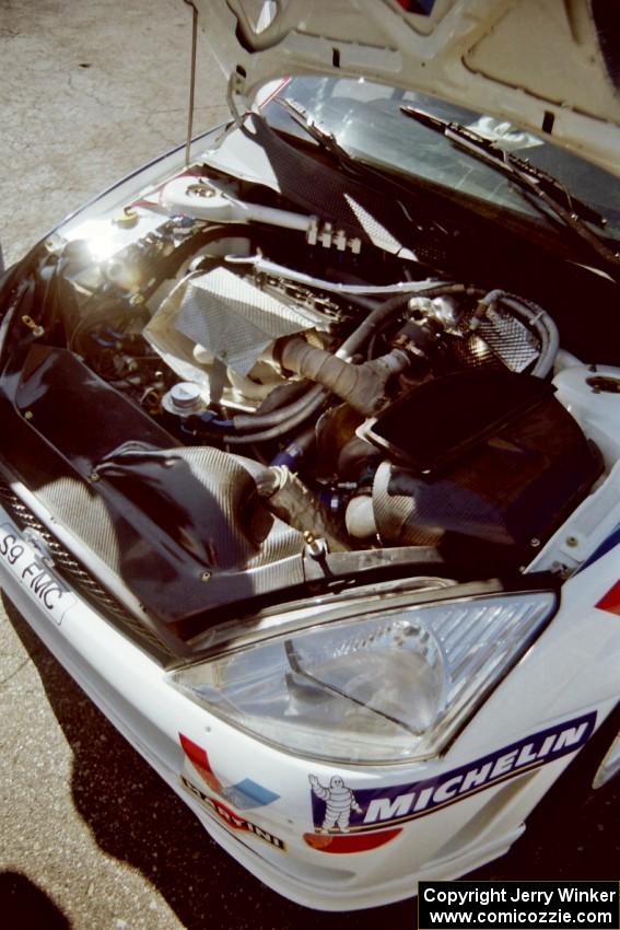 Engine detail on the Ford Focus WRC.