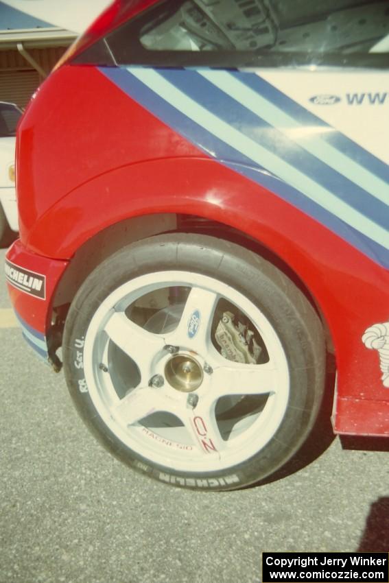 Tarmac tires on the Ford Focus WRC.