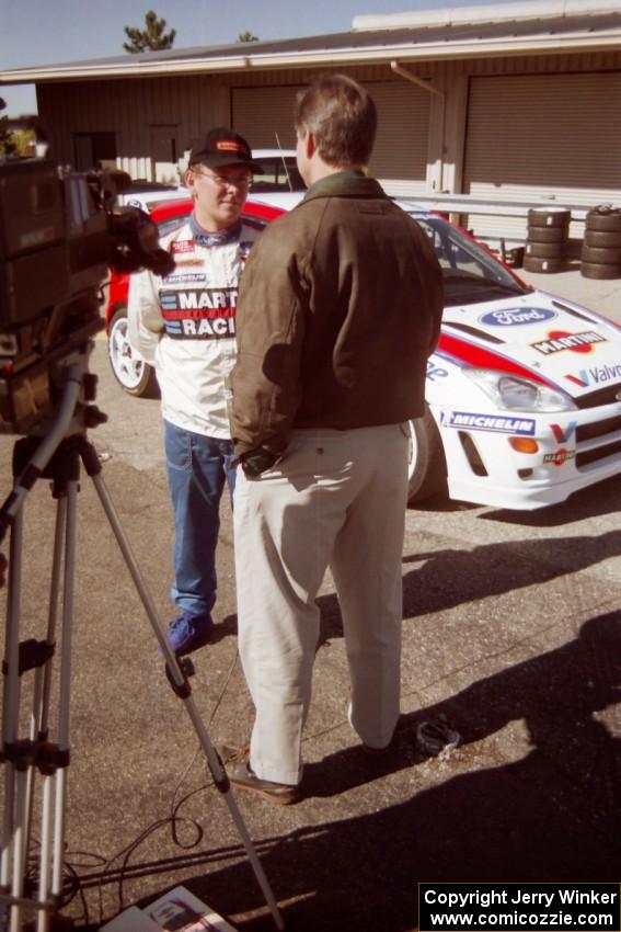 Thomas Rådström is interviewed by the press.