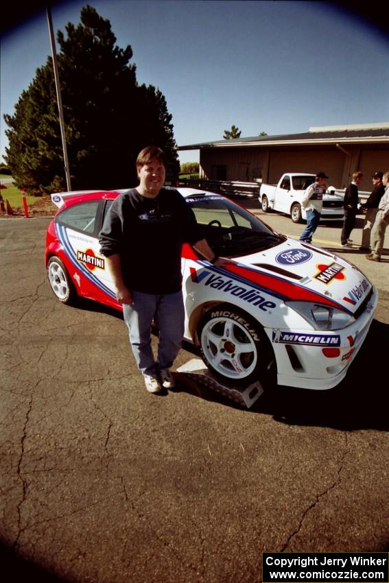 Jim Konkler next to the Ford Focus WRC.