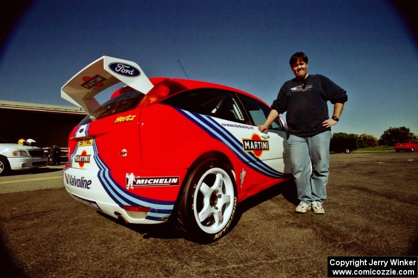 Jim Konkler next to the Ford Focus WRC.