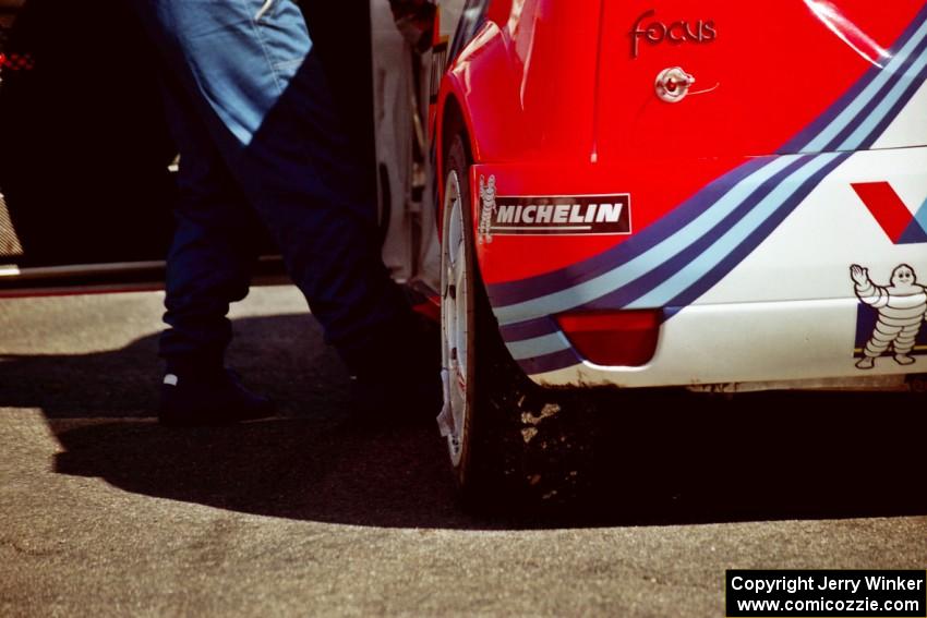 Used up tires on the Thomas Rådström  Ford Focus WRC.