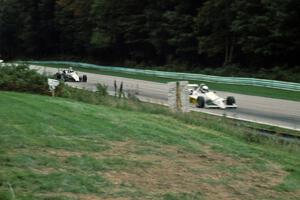 Chris Smith's Ralt RT-5 leads Stuart Crow's Ralt RT-5 into turn 5