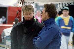 Tommy Kendall chats after the race