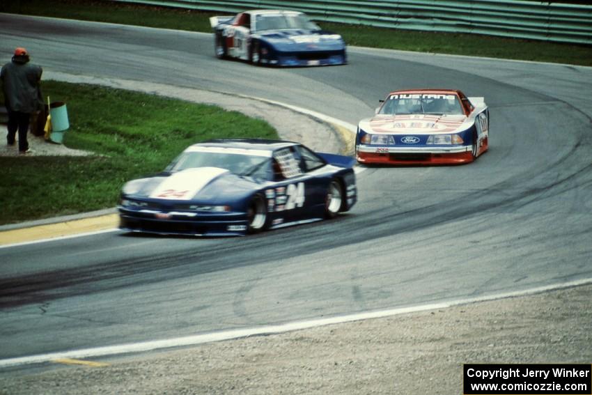 Rick Dittman's Olds Cutlass Supreme, Bob Zeeb's Ford Mustang and Jerry Clinton's Chevy Camaro