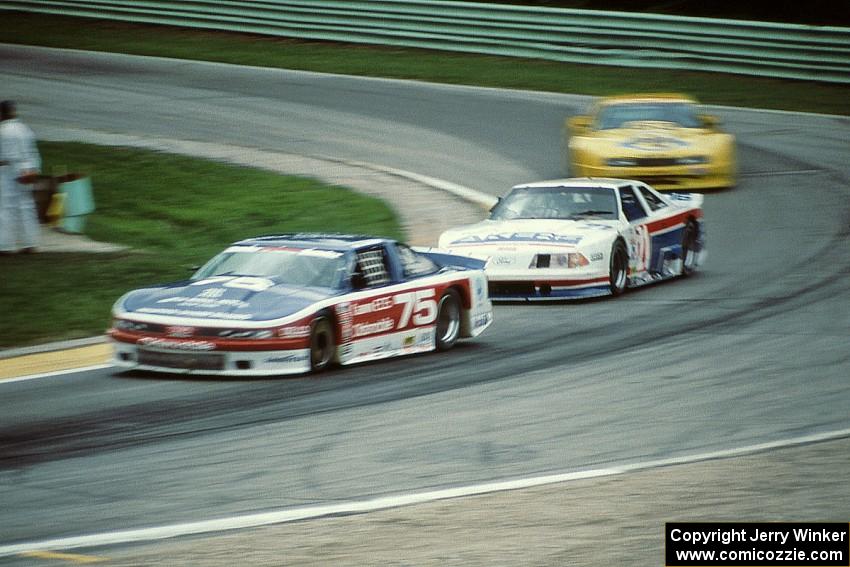 Paul Newman's Olds Cutlass Supreme, Wayne Akers' Ford Mustang and Randy Ruhlman's Chevy Beretta