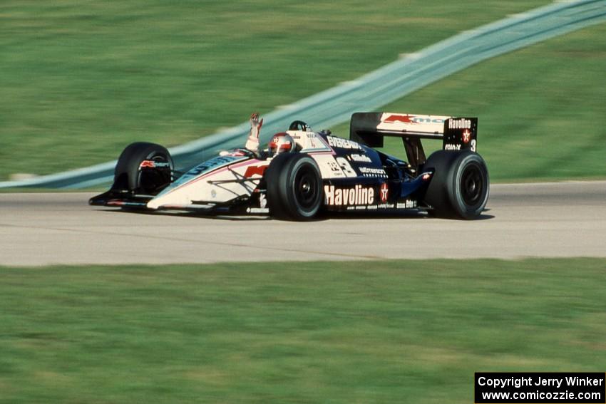 Michael Andretti's Lola T-90/00/Chevy takes the victory.