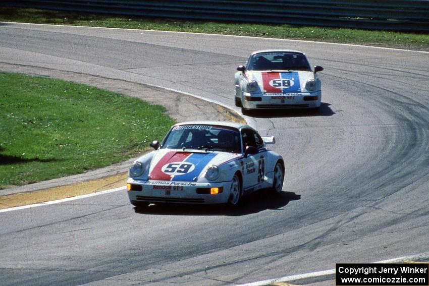 Hurley Haywood's and Don Knowles' Porsche 911 Turbos