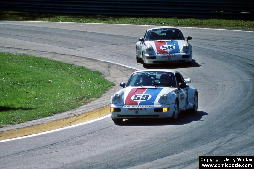 Hurley Haywood's and Don Knowles' Porsche 911 Turbos