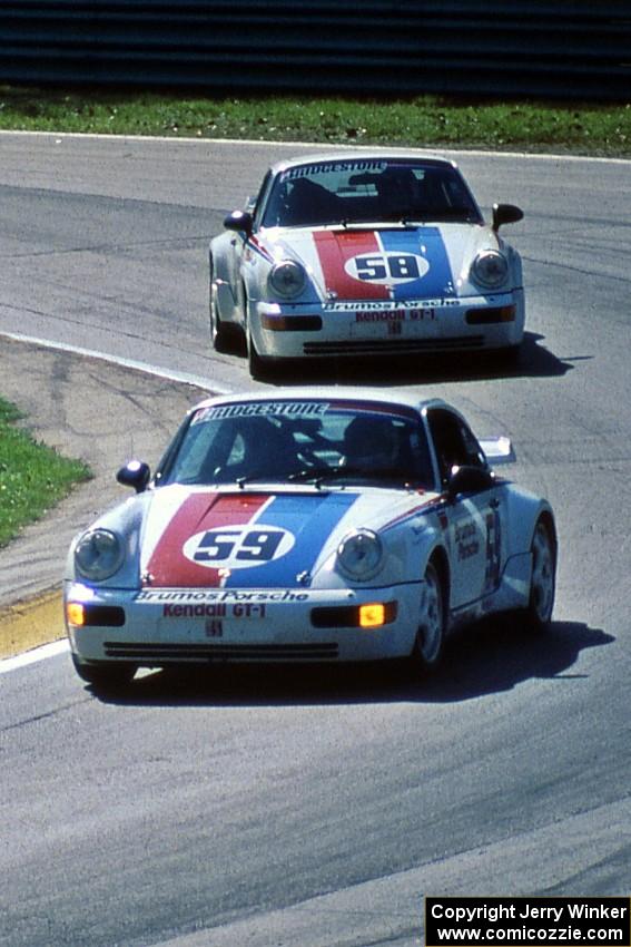 Hurley Haywood's and Don Knowles' Porsche 911 Turbos