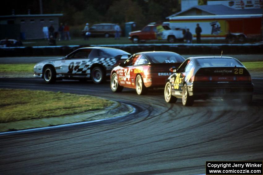 Mark Greenisen's Chevy Camaro, Mitch Wright's Eagle Talon and Bobby Wolf's Honda CRX Si