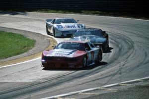 Steve Saleen's Ford Mustang, Randy Ruhlman's Chevy Camaro and John Heinricy's Chevy Corvette