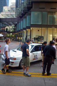 The Bob Olson / Conrad Ketelsen Subaru 2.5 RS on display on the Nicollet Mall (1).
