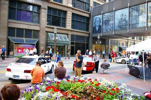 View exiting the IDS Tower toward the Nicollet Mall.