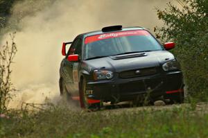 The Arkadiusz Gruszka / Grzegorz Dorman Subaru WRX STi on the practice stage.