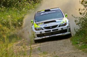 Ken Block / Alex Gelsomino on the practice stage in their Subaru WRX STi.