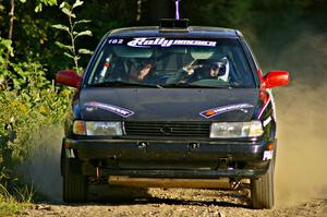 Silvio Alva / Ben Slocum prepare for a hard right on SS2 in their Nissan Sentra SE-R.