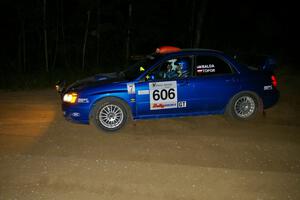 Slawomir Balda / Janusz Topor go wide at a left-hander on SS6 in their Subaru WRX STi.