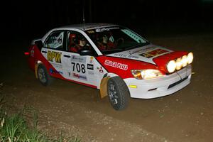 Jan Zedril / Jody Zedril prepare for a left-hand hairpin on SS8 in their Mitsubishi Lancer ES.