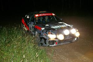 Robert Borowicz / Dave Parps prepare for a right-hand hairpin on SS8 in their Subaru WRX.