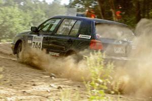 Paul Koll / Matt Wappler set up beautifully for an uphill right-hander on SS12 in their VW Golf.