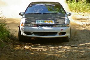 Adam Markut / Chris Gordon at an uphill 90-right on SS12 in their Eagle Talon.