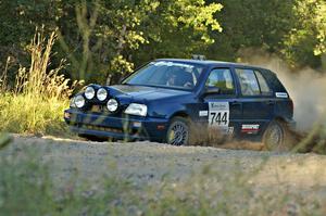 Paul Koll / Matt Wappler exit onto the county road on SS13 in their VW Golf.