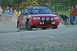 Gerardo Pin / John Butler at the spectator point on SS13 in their Ford Escort GT.